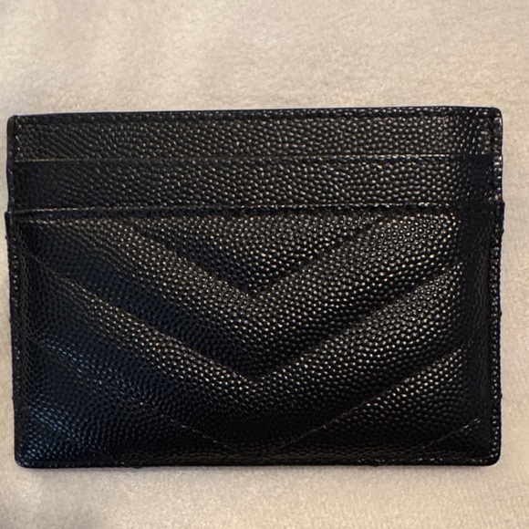 Saint Laurent Black Card Holder with Gold Logo - Picture 3 of 3